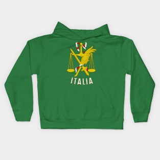 Italian Republic  // Faded Style Coat of Arms Emblem Design Kids Hoodie